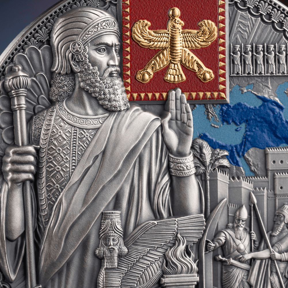 Intriguing 2026 Cameroon silver coin featuring Persian Empire theme, 2 oz weight, minted by GR Reserve, showcasing.