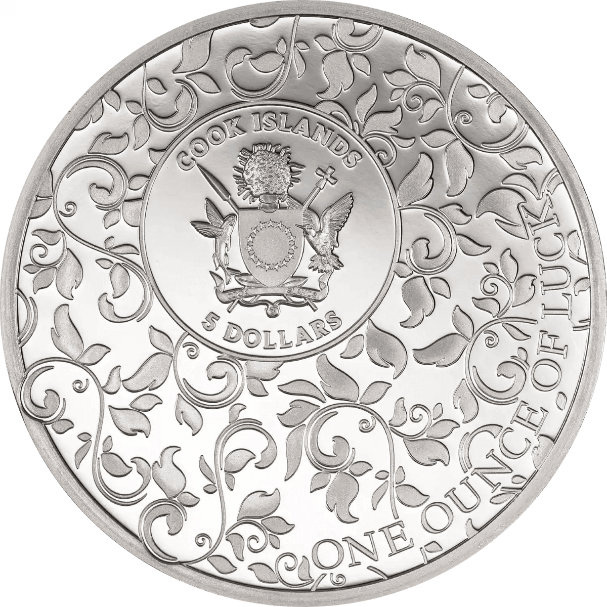 Crucial angle 2026 Cook Islands 1 oz silver colorized proof coin, minted by GR, featuring Luck theme, with intricat.