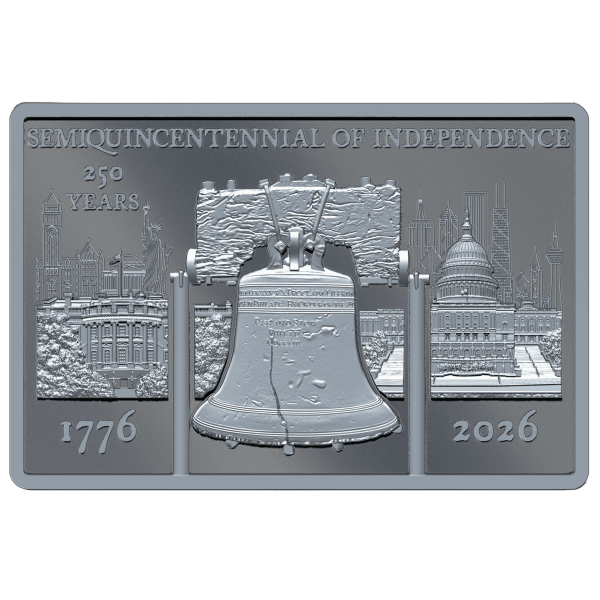 Crucial for ecommerce, 2026 Liberia 250th Anniversary US Independence silver proof bar, minted by GR Reserve, 2 oz,.