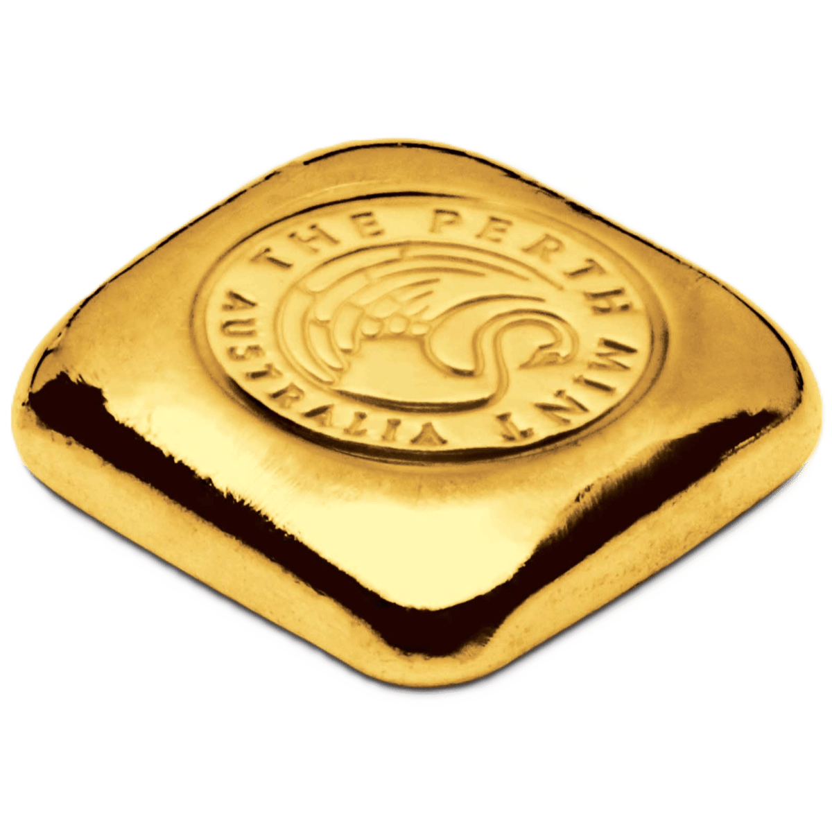 Shiny gold Australian Kangaroo 2026 .5 oz gold bullion coin, minted by Perth Mint, showcasing a dynamic kangaroo de.