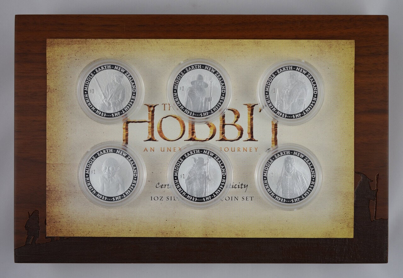 2012 New Zealand Mint Hobbit silver trilogy six-coin proof set