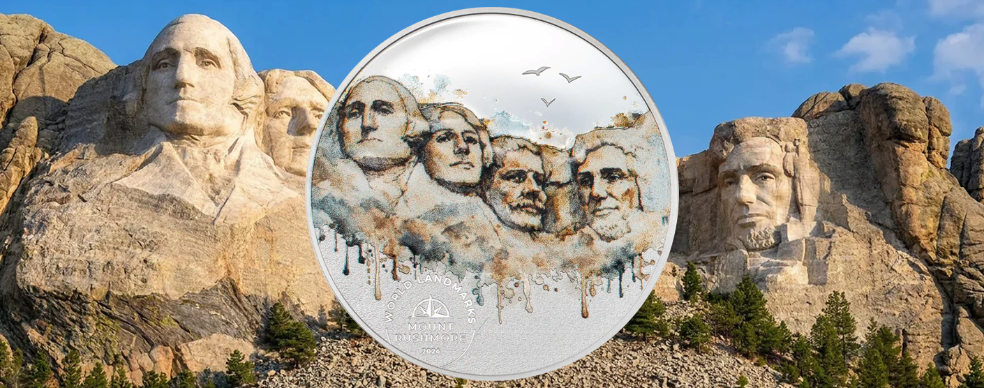 2026 Cook Islands World Landmarks Mount Rushmore 1/2 oz Silver Colorized Proof Coin