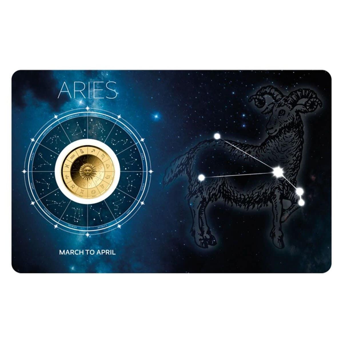 Chad Zodiac Sign Aries 1/1000 oz Gold Proof-Like Coin in Assay Card