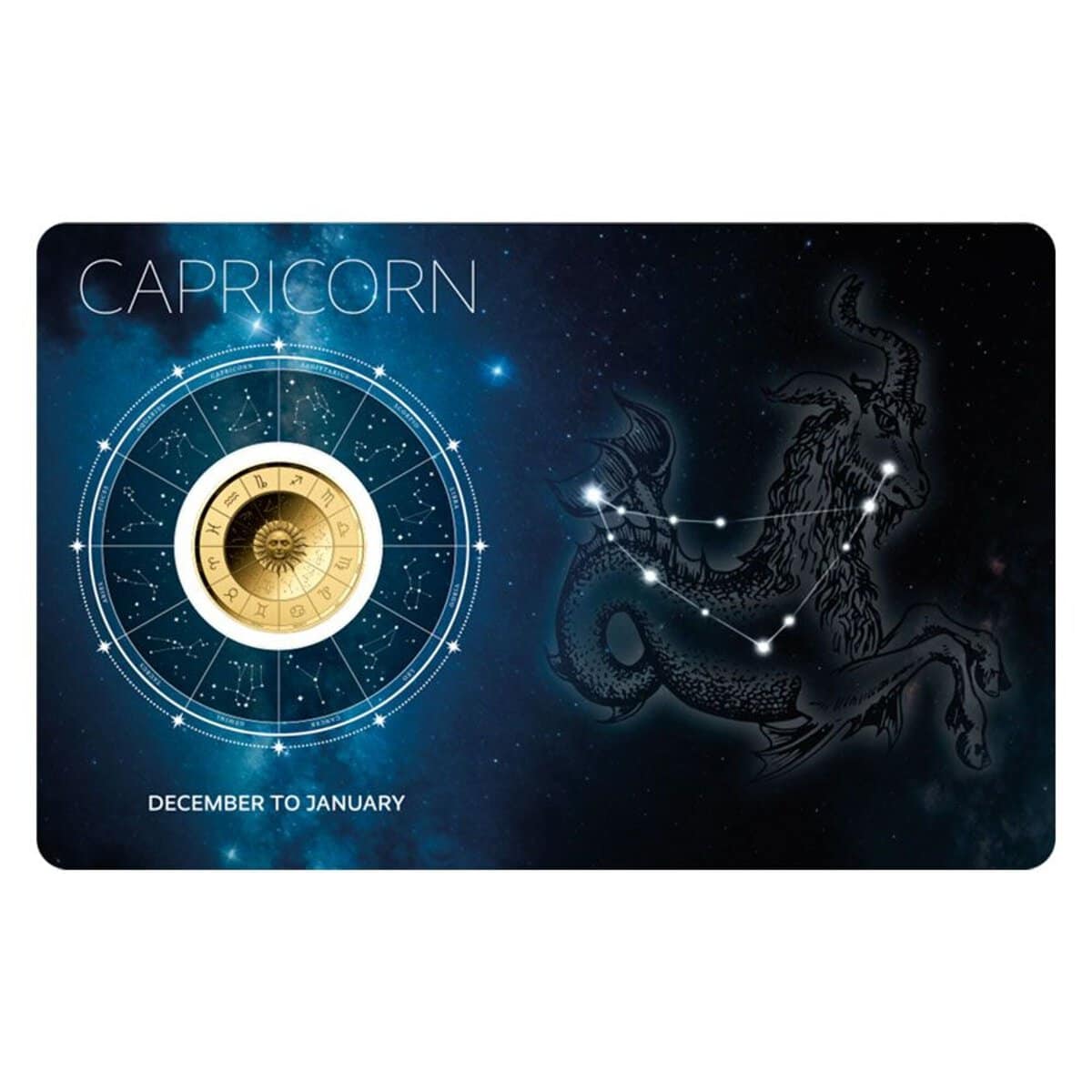 Chad Zodiac Sign Capricorn 1/1000 oz Gold Proof-Like Coin in Assay Card