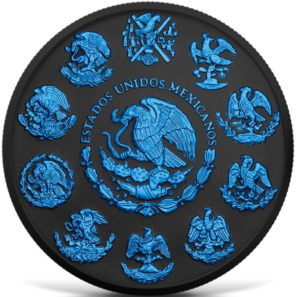 2024 Mexico Libertad Black Platinum Ice 1 oz Silver Colorized Coin