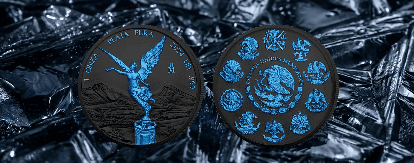 2024 Mexico Libertad Black Platinum Ice 1 oz Silver Colorized Coin