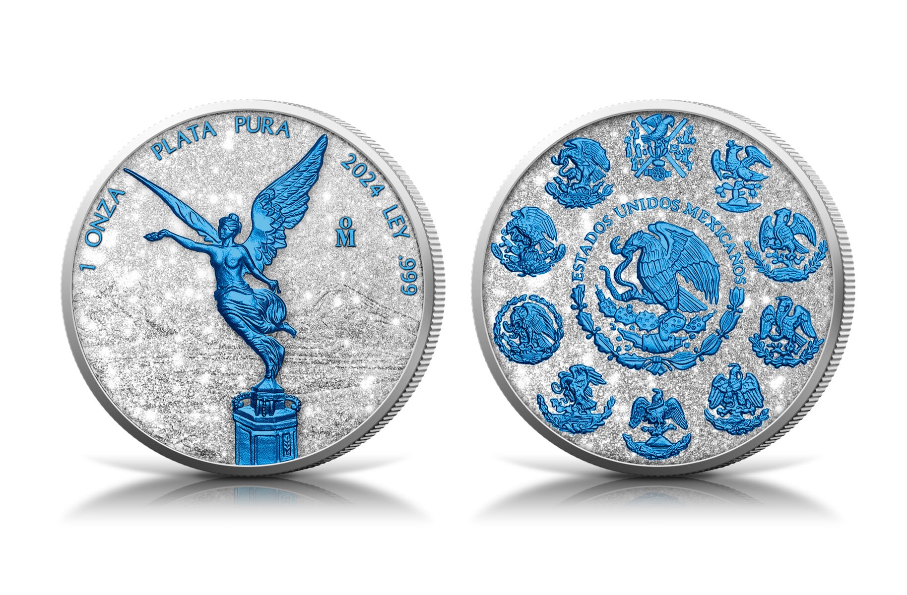 2024 Mexico Libertad Diamond Dust Ice 1 oz Silver Colorized Coin - Image 3