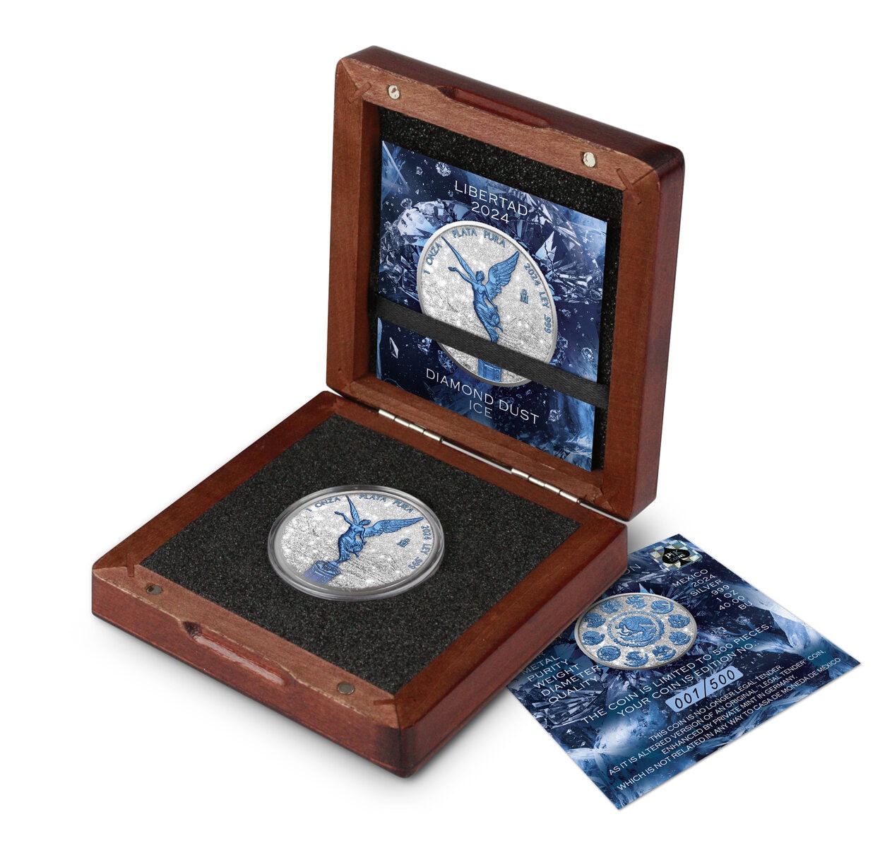 2024 Mexico Libertad Diamond Dust Ice 1 oz Silver Colorized Coin - Image 4