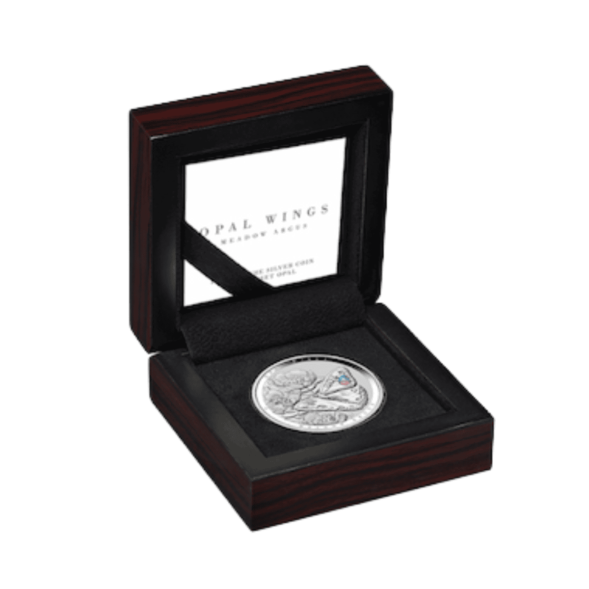 2026 Niue Australian Opal Wings Meadow Argus 1 oz Silver Proof Coin with Opal Insert - Image 4