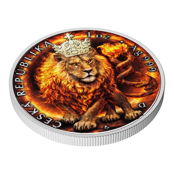 2026 Niue Czech Lion 1 oz Silver Colorized Proof Coin in Blister Card - Image 3