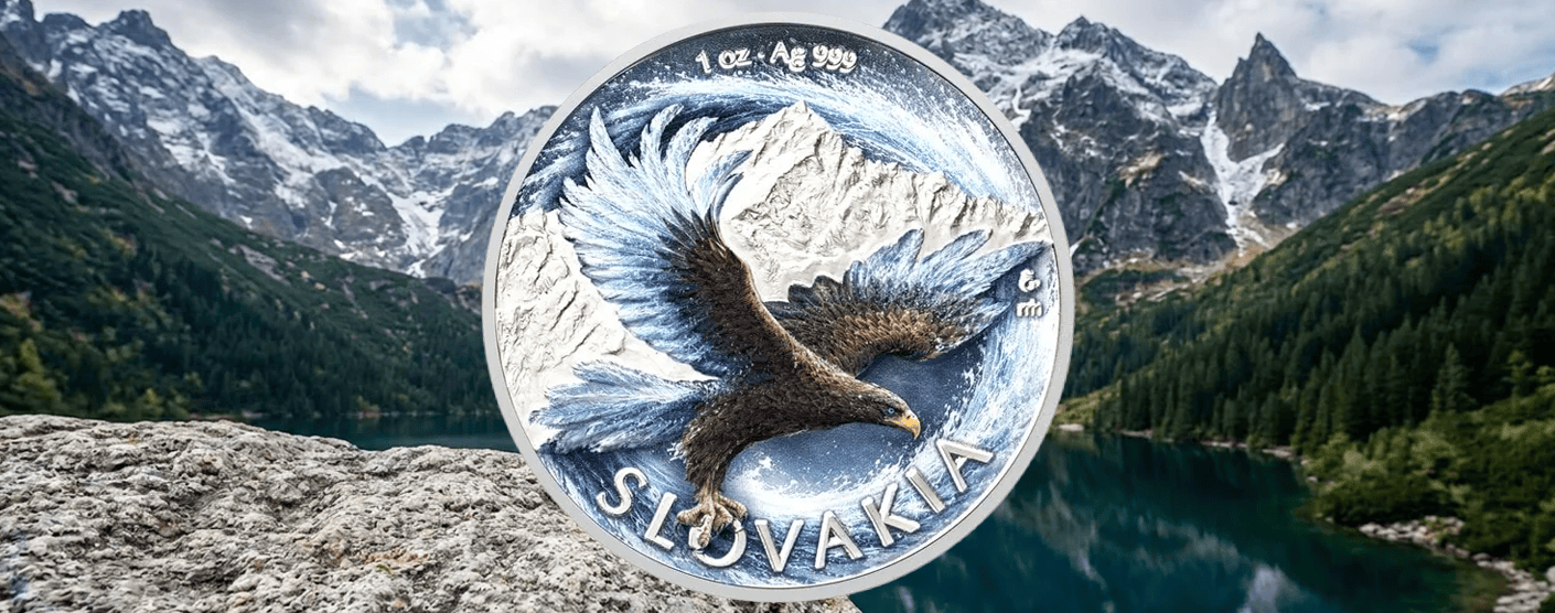 2026 Niue Slovak Eagle 1 oz Silver Colorized Proof Coin in Blister Card