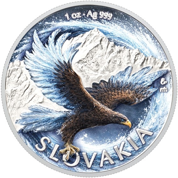 2026 Niue Slovak Eagle 1 oz Silver Colorized Proof Coin in Blister Card