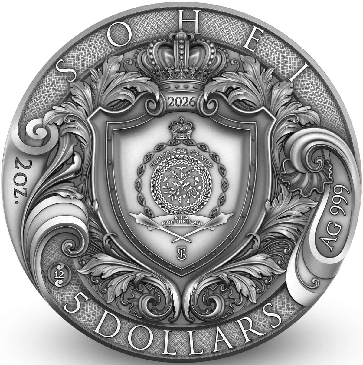 2026 Niue Warrior’s Path Sohei 2 oz Silver High Relief Antiqued Gilded Colorized Coin - Image 2