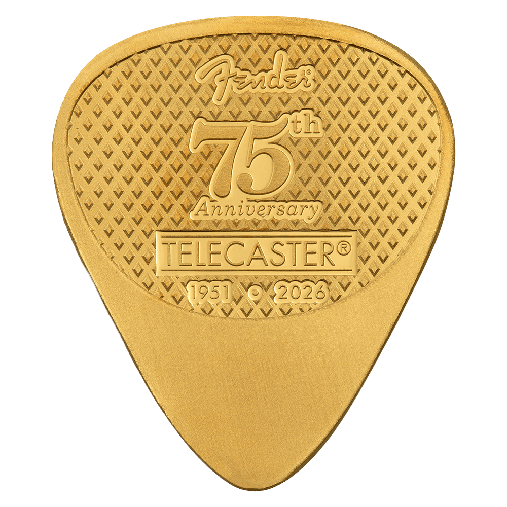 2026 PAMP 75th Ann. Fender Telecaster Pick 5g Gold Proof-Like Coin