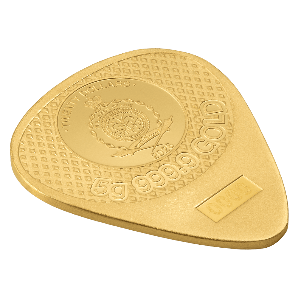2026 PAMP 75th Ann. Fender Telecaster Pick 5g Gold Proof-Like Coin - Image 6