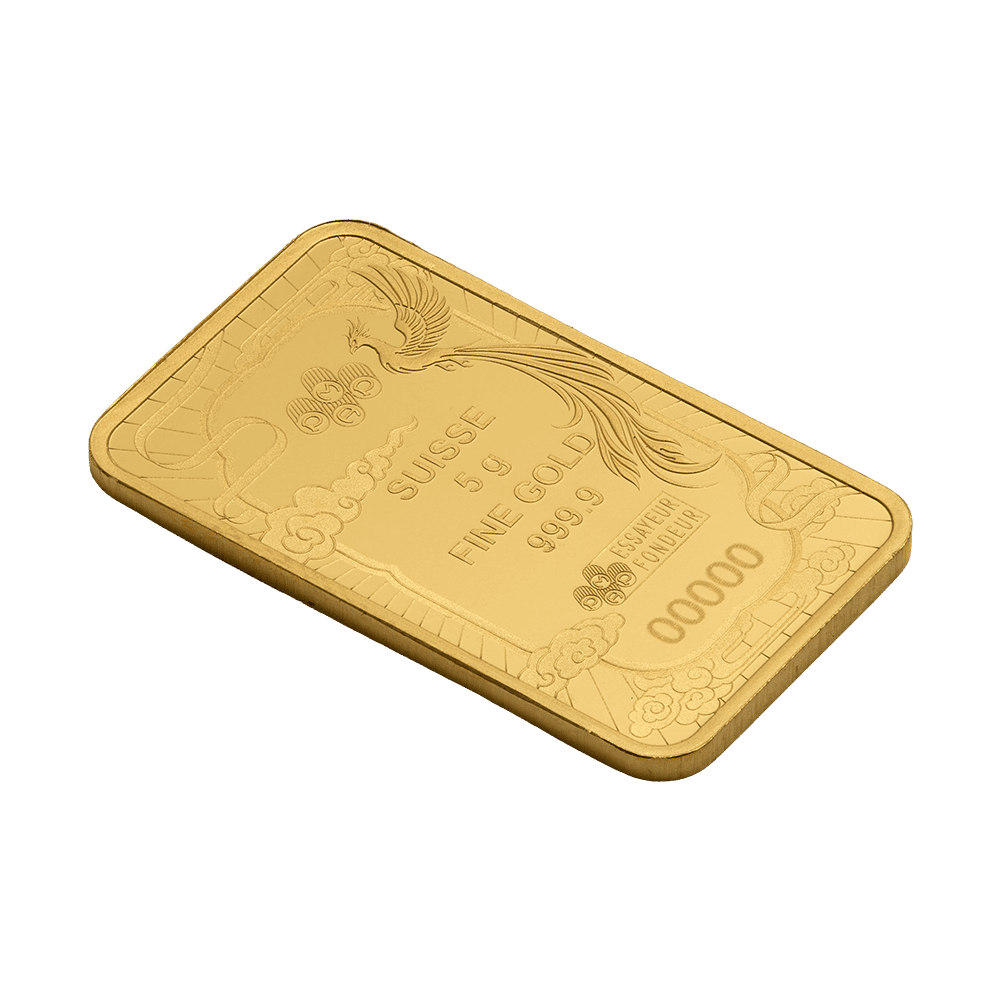 2026 PAMP Good Luck Phoenix 5g Gold Proof-Like Bar in Card - Image 6