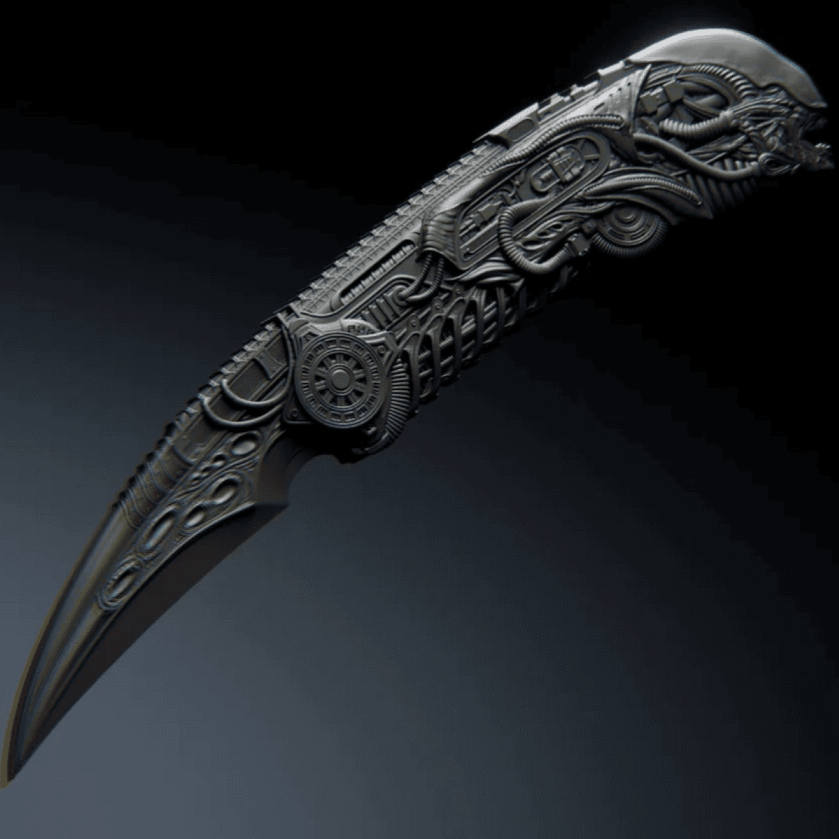 2027 Samoa Alien Dagger 1 oz Silver Black Antiqued Shaped Coin - Image 9