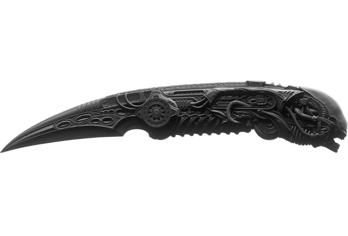 2027 Samoa Alien Dagger 1 oz Silver Black Antiqued Shaped Coin - Image 3