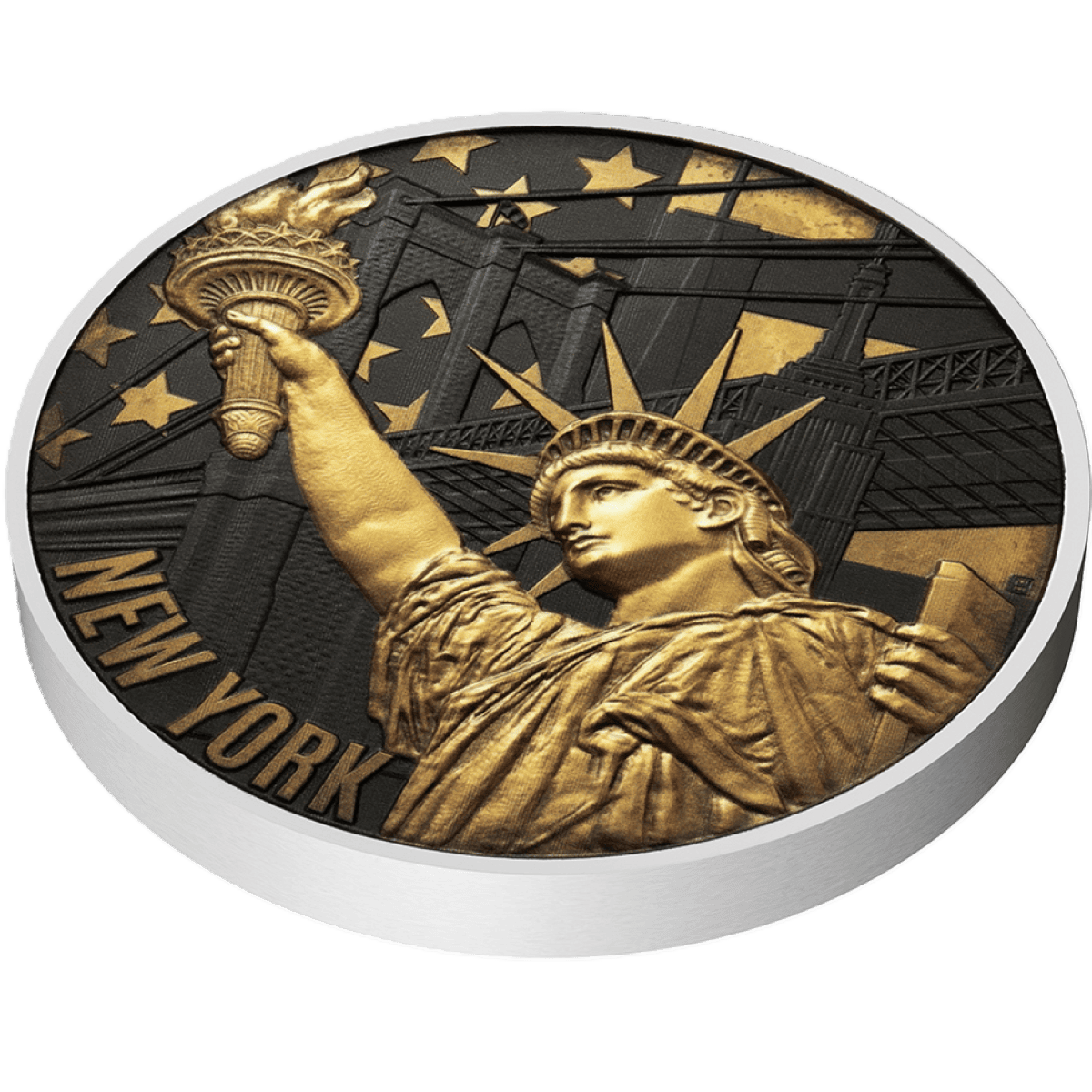 2026 Niue Journey Around the World New York Stand 3 oz Silver Colorized Coin - Image 3