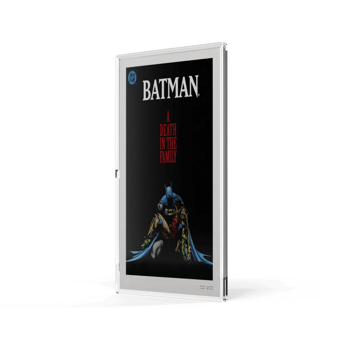 Batman A Death in the Family silver foil, angled right side view
