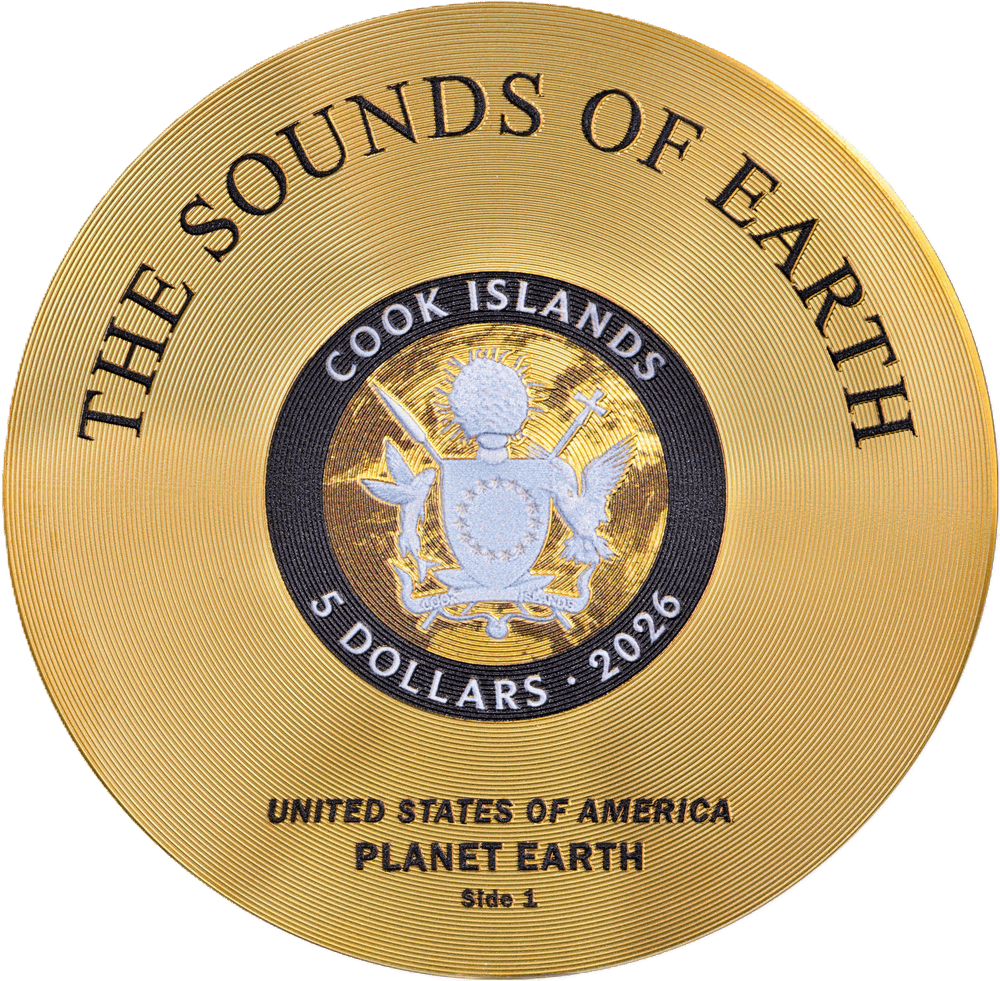 2026 Cook Islands Voyager Golden Record 1 oz Silver Proof-like Gold Plated Coin - Image 2