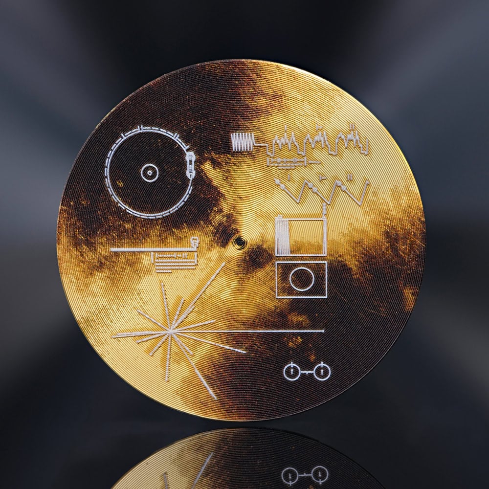 2026 Cook Islands Voyager Golden Record 1 oz Silver Proof-like Gold Plated Coin - Image 3