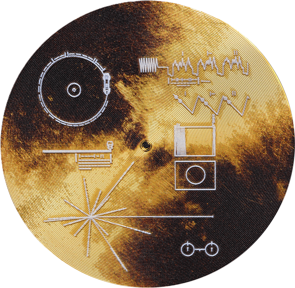 2026 Cook Islands Voyager Golden Record 1 oz Silver Proof-like Gold Plated Coin