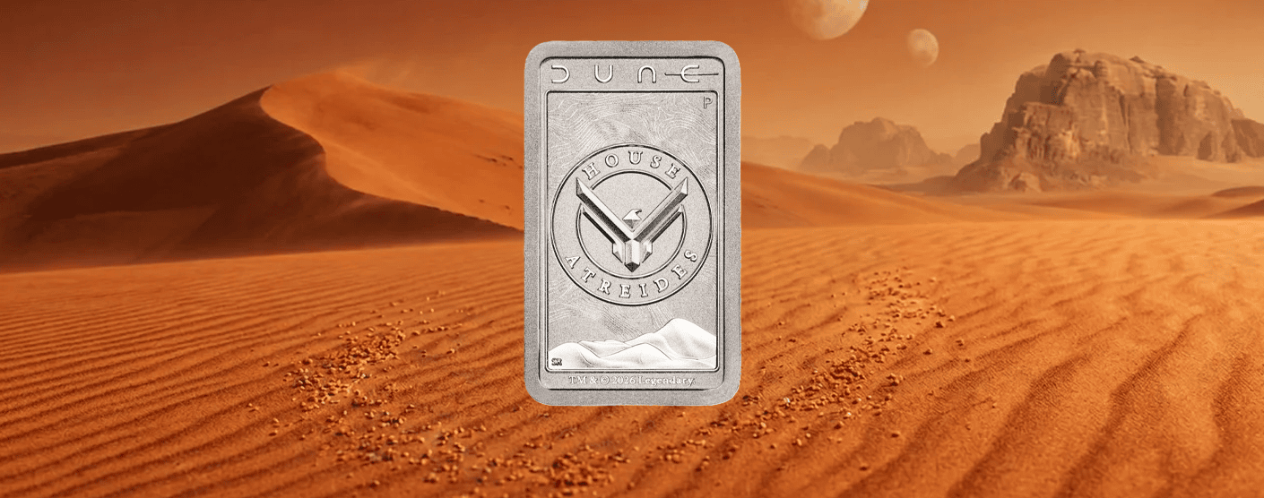 2026 Perth Mint Dune House Atreides 10g Silver Minted Bar in Card