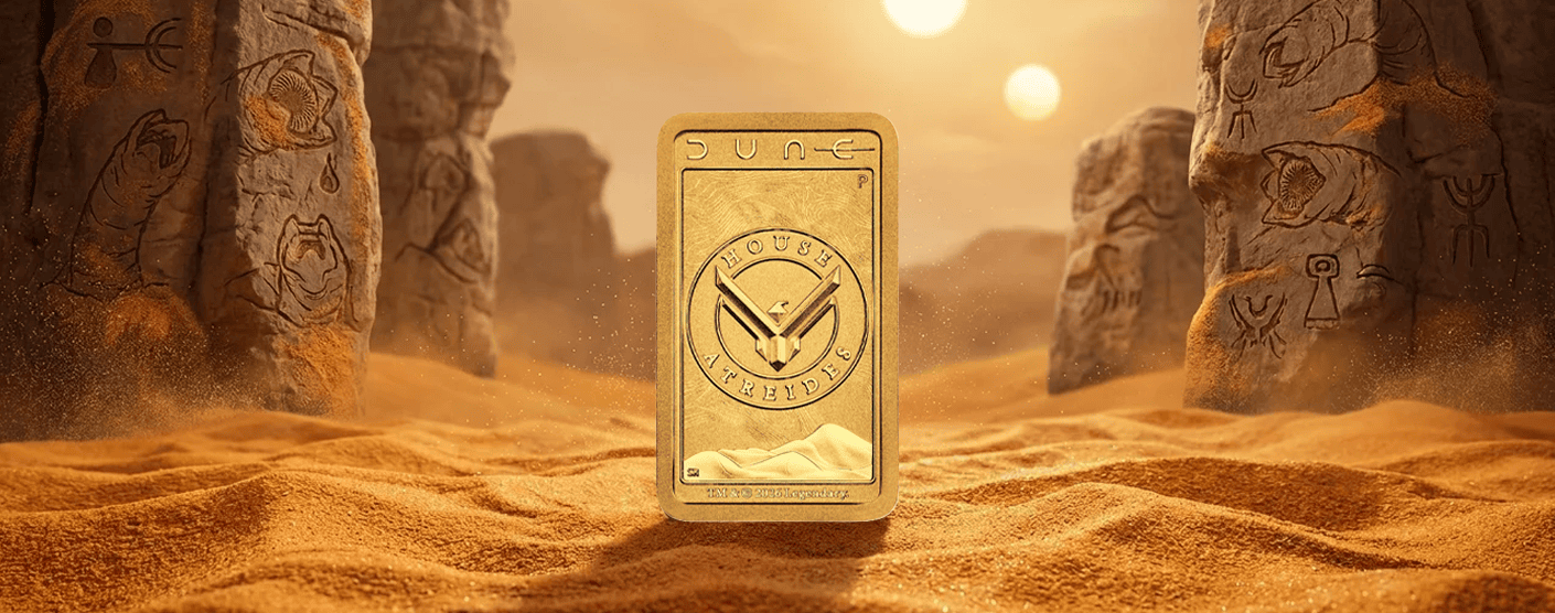 2026 Perth Mint Dune House Atreides 1g Gold Minted Bar in Card