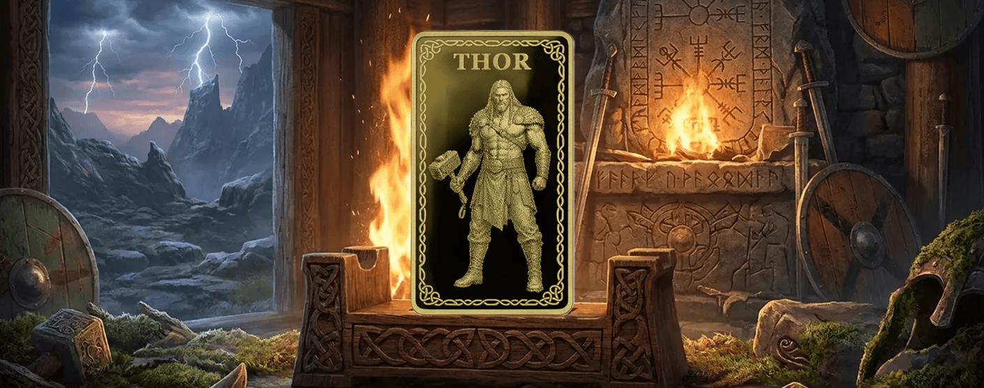2026 Germania Gods of Germania Thor 1/100 oz Gold Minted Bar