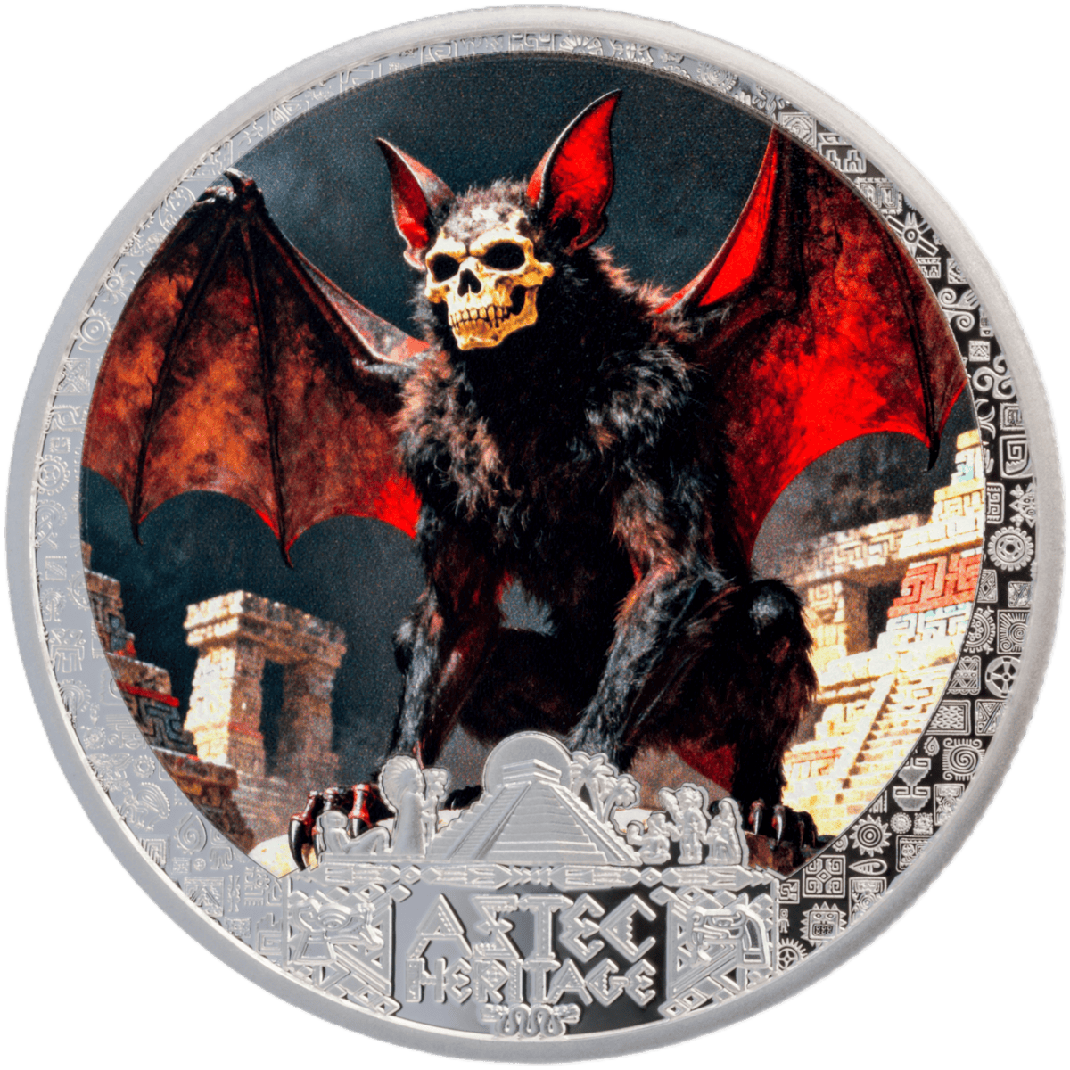 2026 Liberia Aztec Heritage Camazotz 1/2 oz Silver Colorized Coin