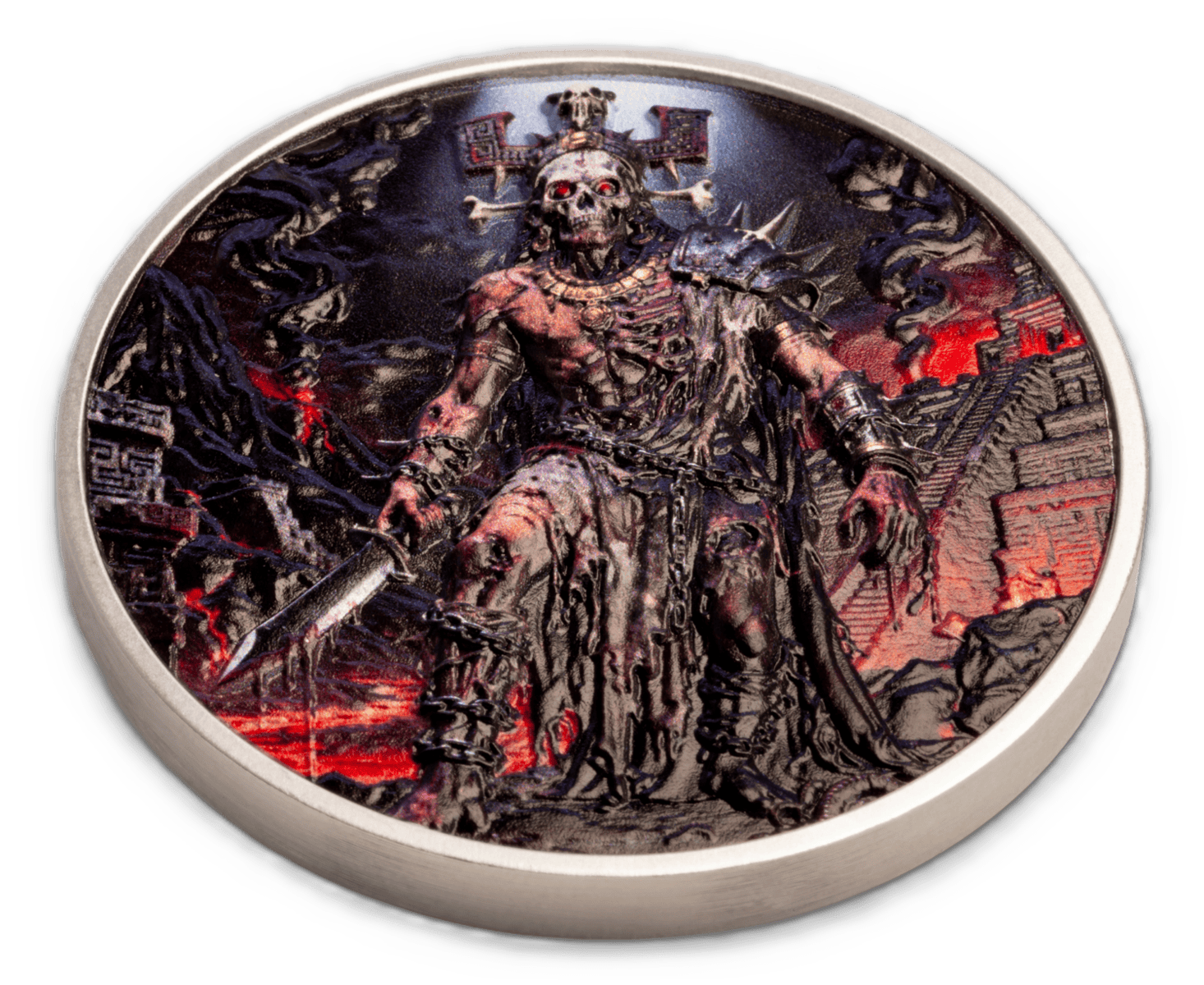 2026 Liberia Aztec Heritage Xipe Totec 2 oz Silver Colorized Coin - Image 3