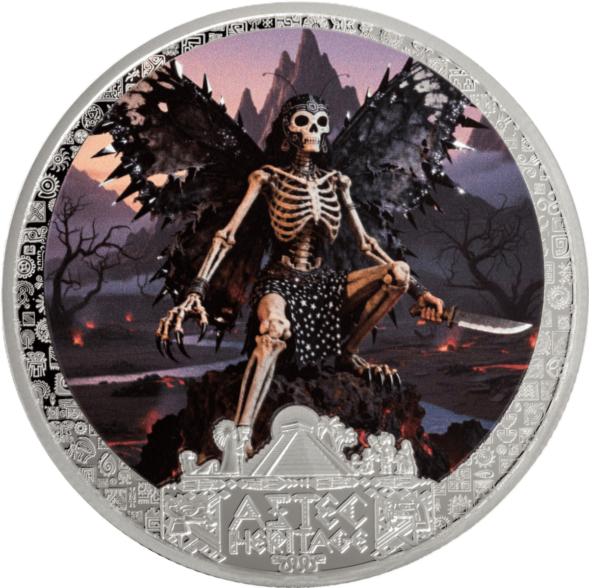 2026 Liberia Aztec Heritage Ītzpāpālōtl 1/2 oz Silver Proof Colorized Coin