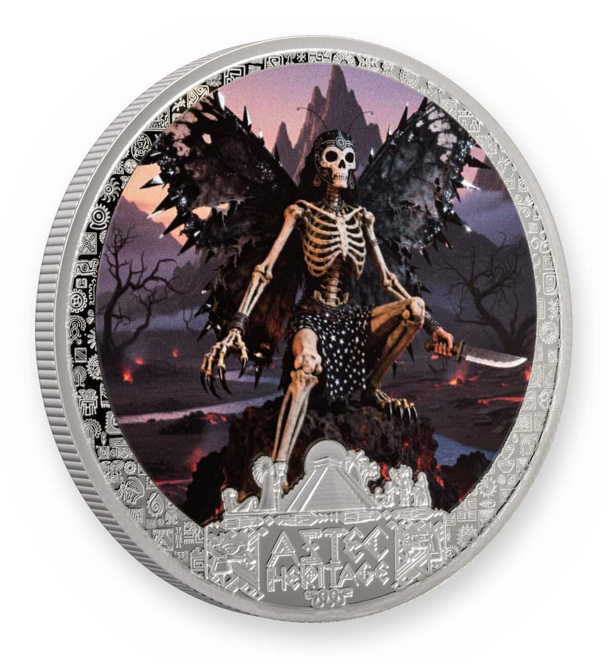 2026 Liberia Aztec Heritage Ītzpāpālōtl 1/2 oz Silver Proof Colorized Coin - Image 3