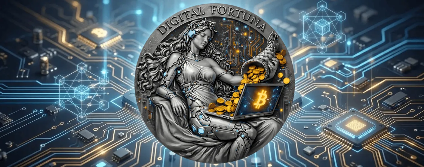 2026 Truth Guard Digital Fortuna 2 oz Silver Antiqued Coin with Digital Painting