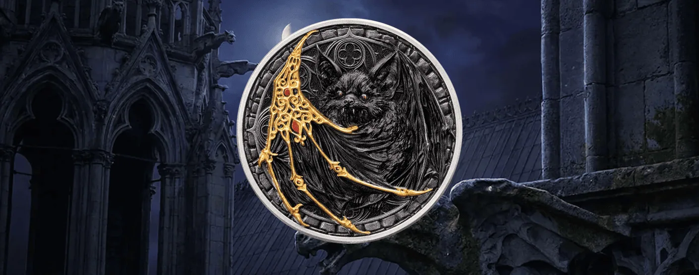 2027 Cameroon Creatures of Nocturne The Bat 1 oz Silver High Relief Coin